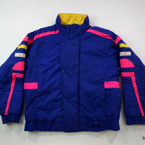 VTG 80s Bermuda Triangle Multi Color Puffer Jacket